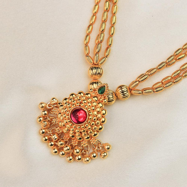 Kolhapuri Floral Pendant Multi-Strand Haar