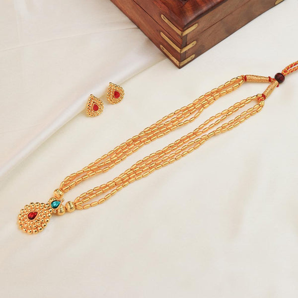Kolhapuri Dual Tone Pendant Necklace