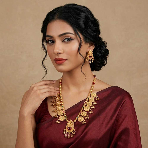 Kolhapuri Coin Temple Necklace Set