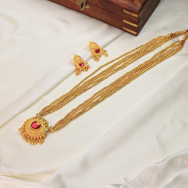 Kolhapuri Plain Gold Bead Haar