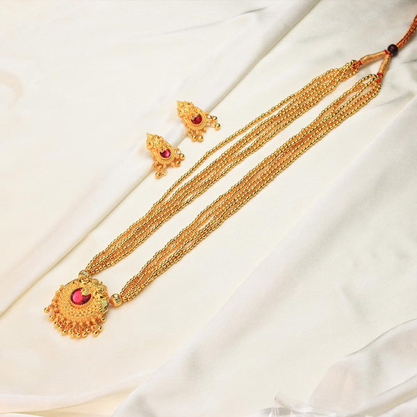 Kolhapuri Plain Gold Bead Haar
