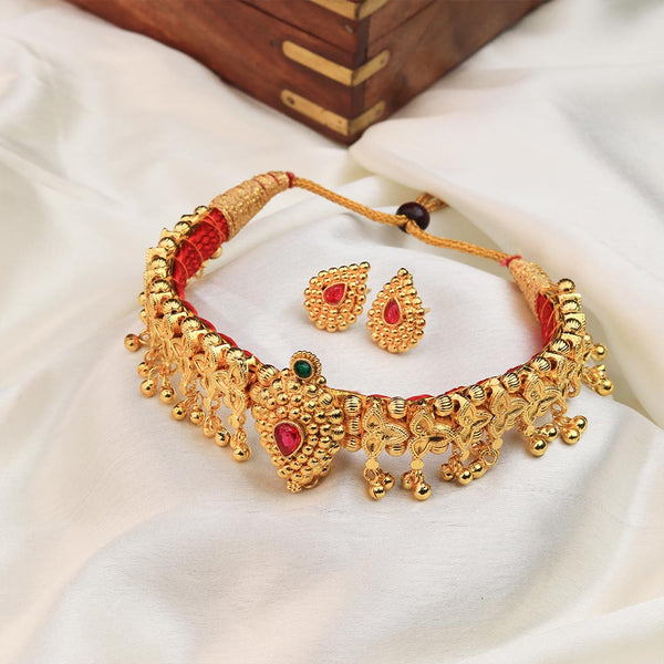 Kolhapuri Black Stone Drop Choker