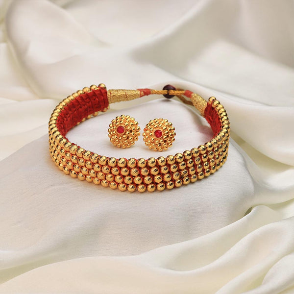 Kolhapuri Classic Bead Wide Choker Set