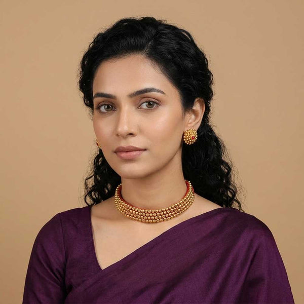 Kolhapuri Classic Bead Wide Choker Set