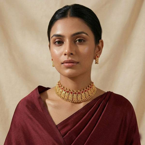 Traditional Maharashtrian Vajra Tik Necklace Set