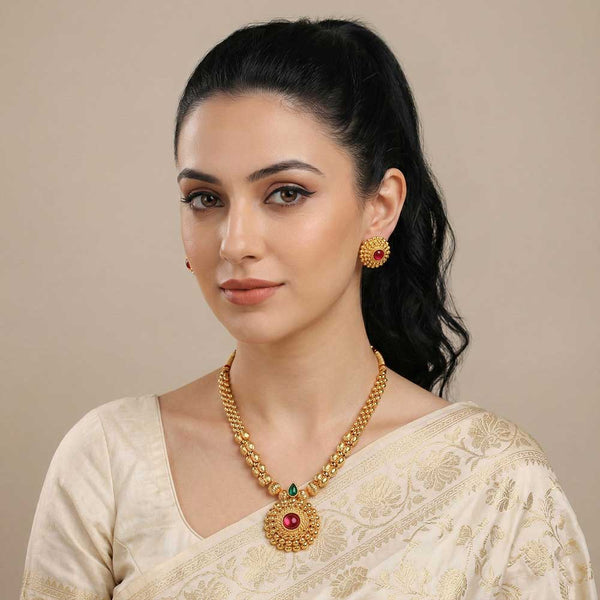 Contemporary Ruby Pendant Mangalsutra
