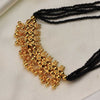 Designer Temple Black Bead Necklace