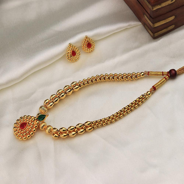 Floral Cluster Gold Necklace