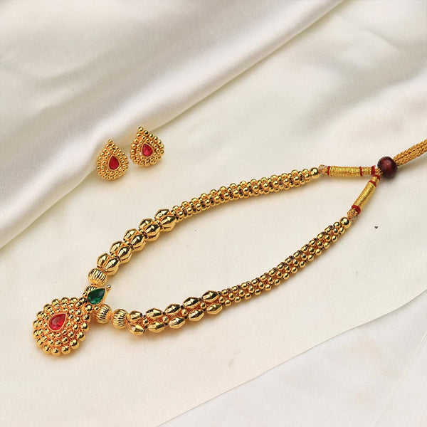 Floral Cluster Gold Necklace
