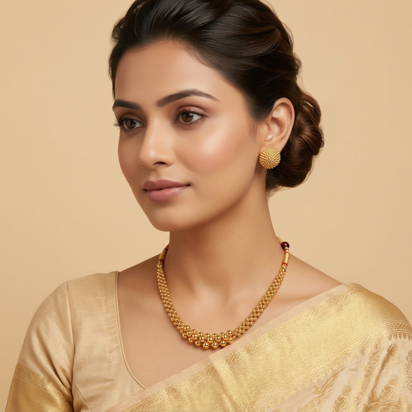 Textured Bead Designer Necklace
