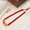Red Multi-Strand Beaded Gold Necklace