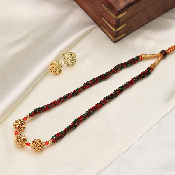 Red Green Twisted Bead Necklace