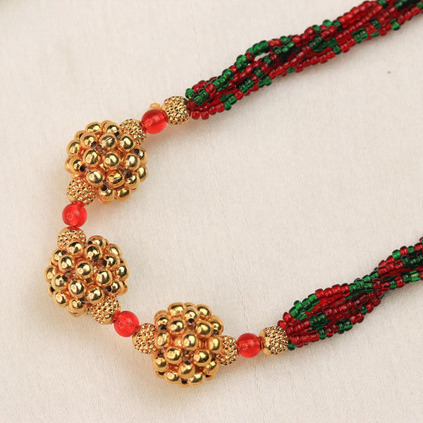 Red Green Twisted Bead Necklace