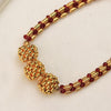 Gold Bead Necklace with Red Accents
