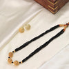 Black Beaded Gold Necklace