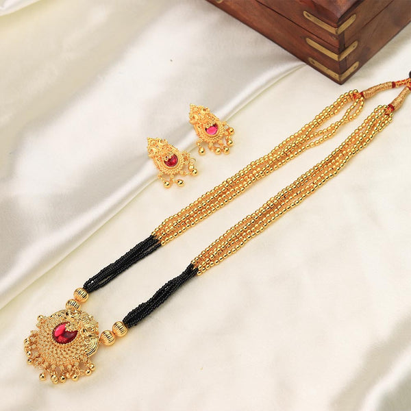 Gold Bead Temple Necklace