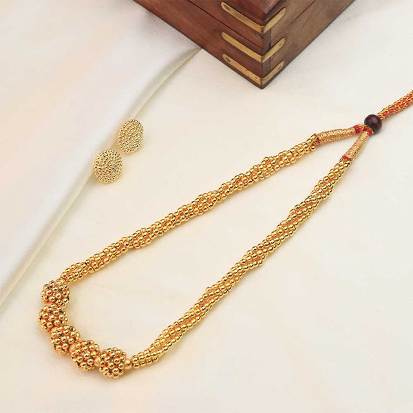 Gold Bead Cluster Necklace