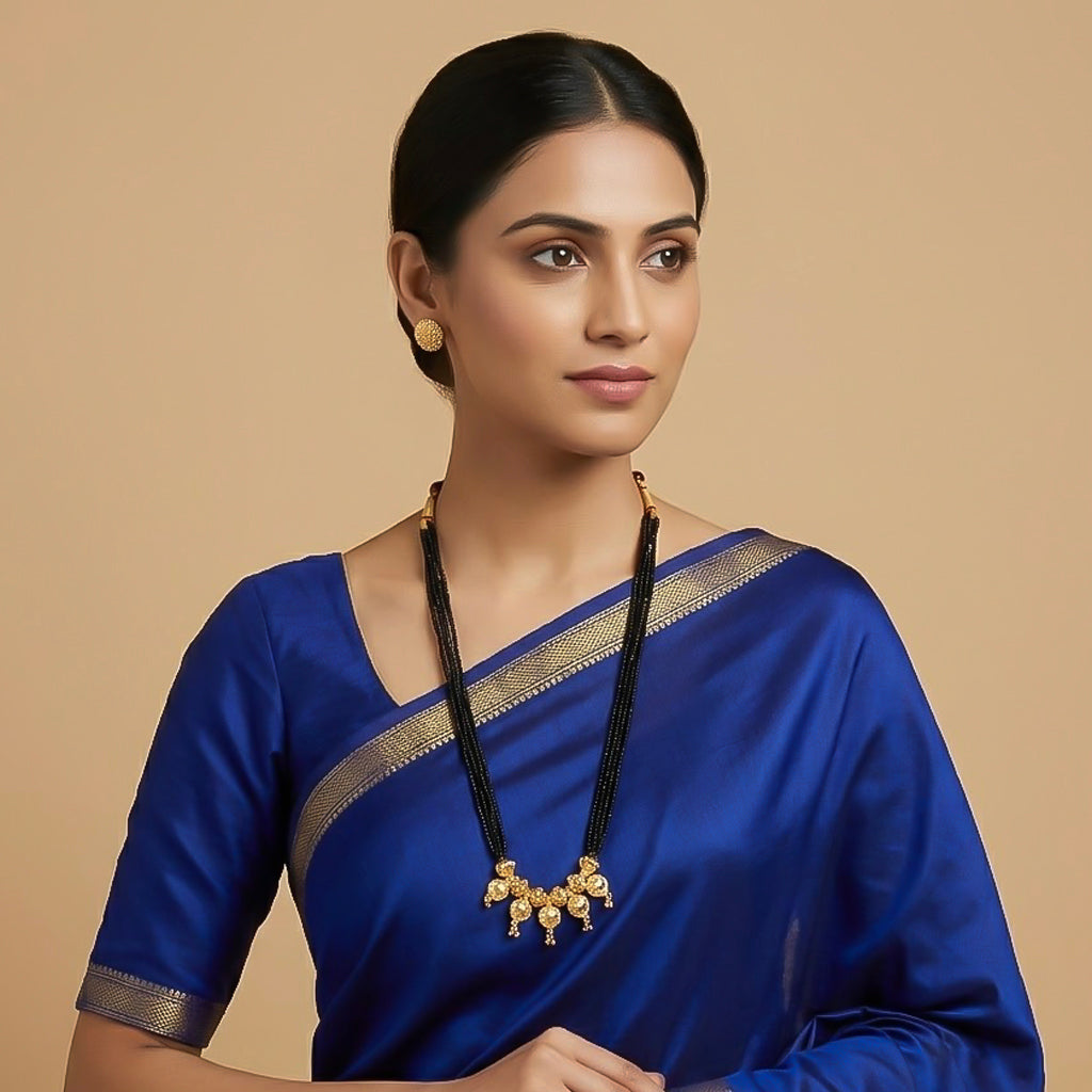 Traditional Maharashtrian Kolhapuri Mangalsutra - Designer - view 2