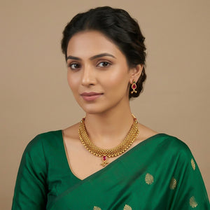 Traditional Maharashtrian Kolhapuri Thushi - Classic Bead Choker - view 2