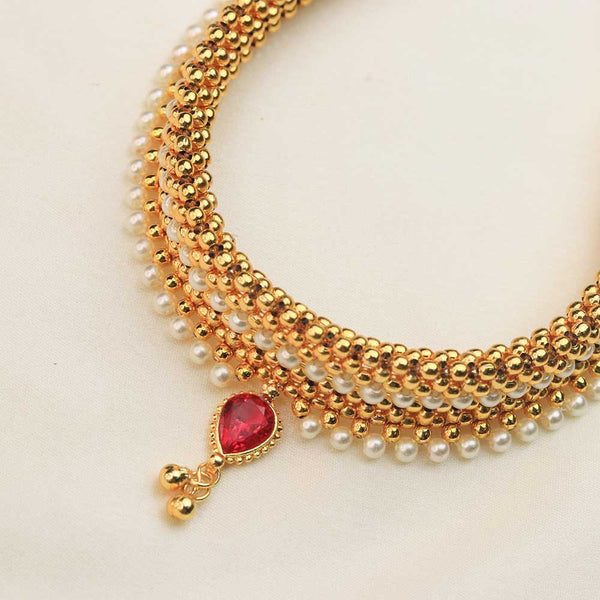Pearl Layered Temple Choker
