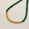 Emerald Thread Gold Bead Necklace