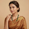 Emerald Thread Gold Bead Necklace