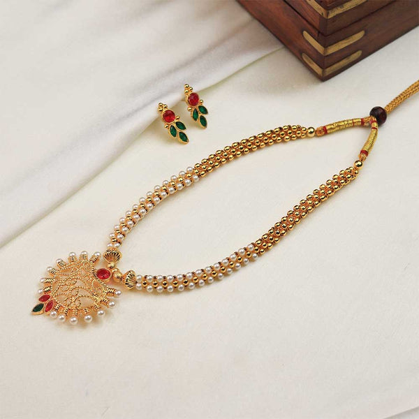 Red Beaded Temple Necklace