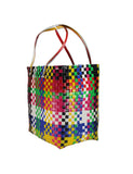 Handwoven Multicolor Basket with Lid