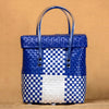 White‑Blue Picnic Lid‑Top Basket – Sturdy Outdoor Carrier