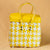 Yellow‑White Lid‑Top Basket – Bright Weave Storage with Lid
