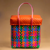 Handcrafted Colourful Basket with lid