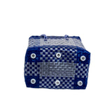 Strong Blue & White Basket with Lid