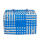 Blue & White Half Basket with Lid