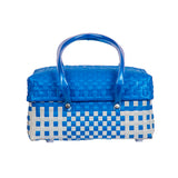 Blue & White Half Basket with Lid