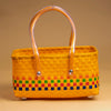 Handmade Orange Half Basket – Rustic Handwoven Container