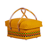 Handwoven Half Basket with Lid