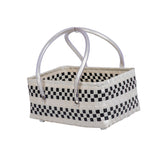 Black & White Reusable Half Basket