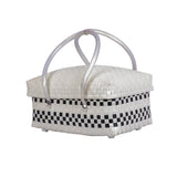 Black & White Half Basket with Lid