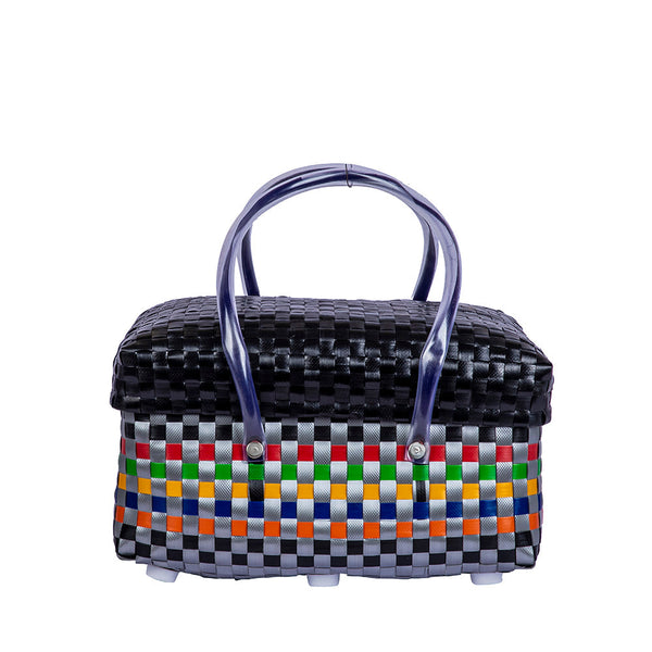 Half Basket with Lid – Nautical Compact Tote