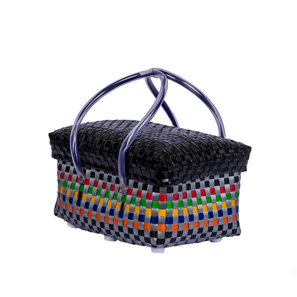 Half Basket with Lid – Nautical Compact Tote