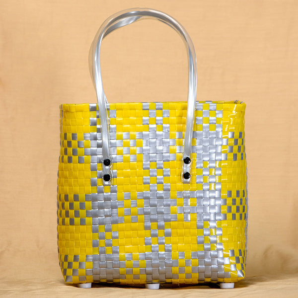 Yellow Handcrafted Basket – Bright Classic Weave Storage