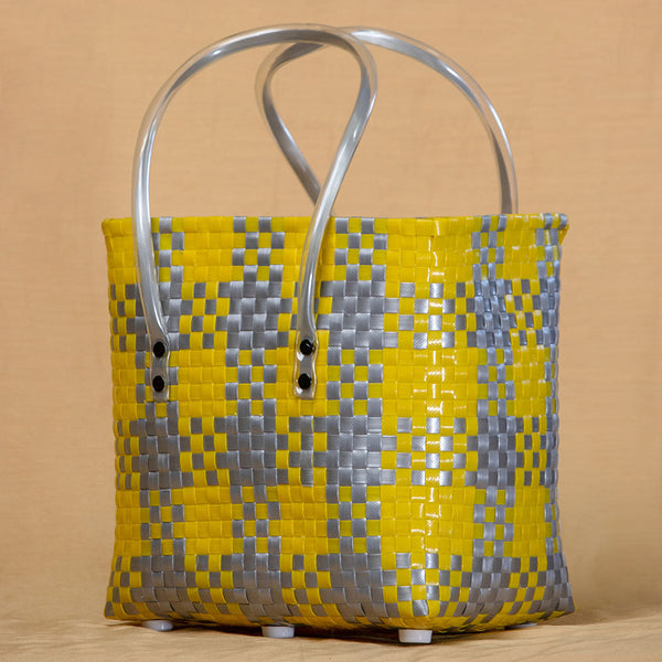 Yellow Handcrafted Basket – Bright Classic Weave Storage