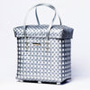 Kalapuri handmade fancy lid top basket with elegant multicolor weave stylish home organiser.