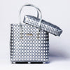 Kalapuri handmade fancy lid top basket with elegant multicolor weave stylish home organiser.