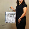 Kalapuri handmade fancy lid top basket with elegant multicolor weave stylish home organiser.