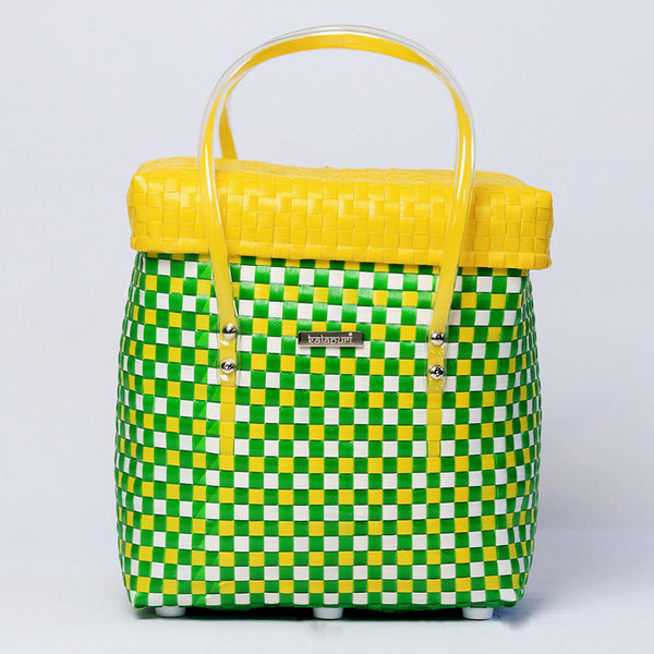 Kalapuri handmade picnic lid top basket rugged handwoven outdoor storage and carrier.