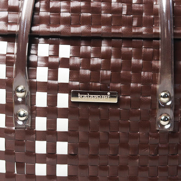 Kalapuri handmade storage lid top basket with classic weave perfect for linens and home use.