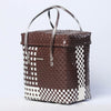 Kalapuri handmade storage lid top basket with classic weave perfect for linens and home use.