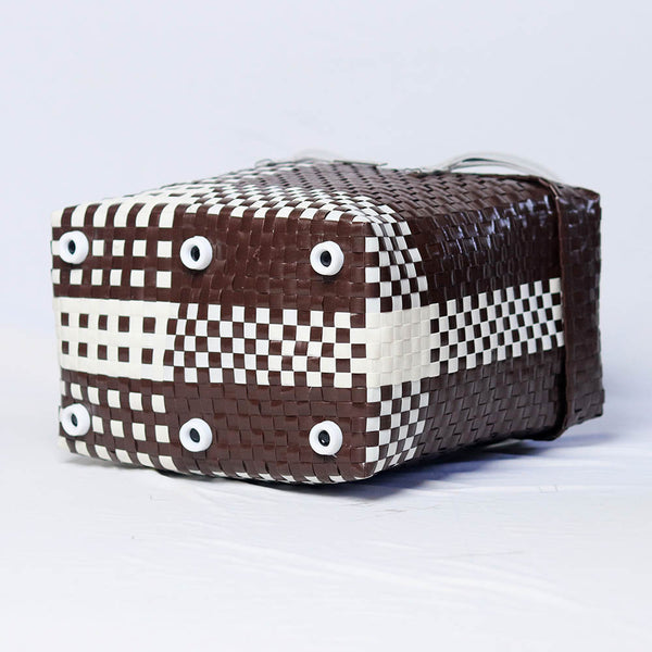 Kalapuri handmade storage lid top basket with classic weave perfect for linens and home use.