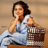Kalapuri handmade storage lid top basket with classic weave perfect for linens and home use.